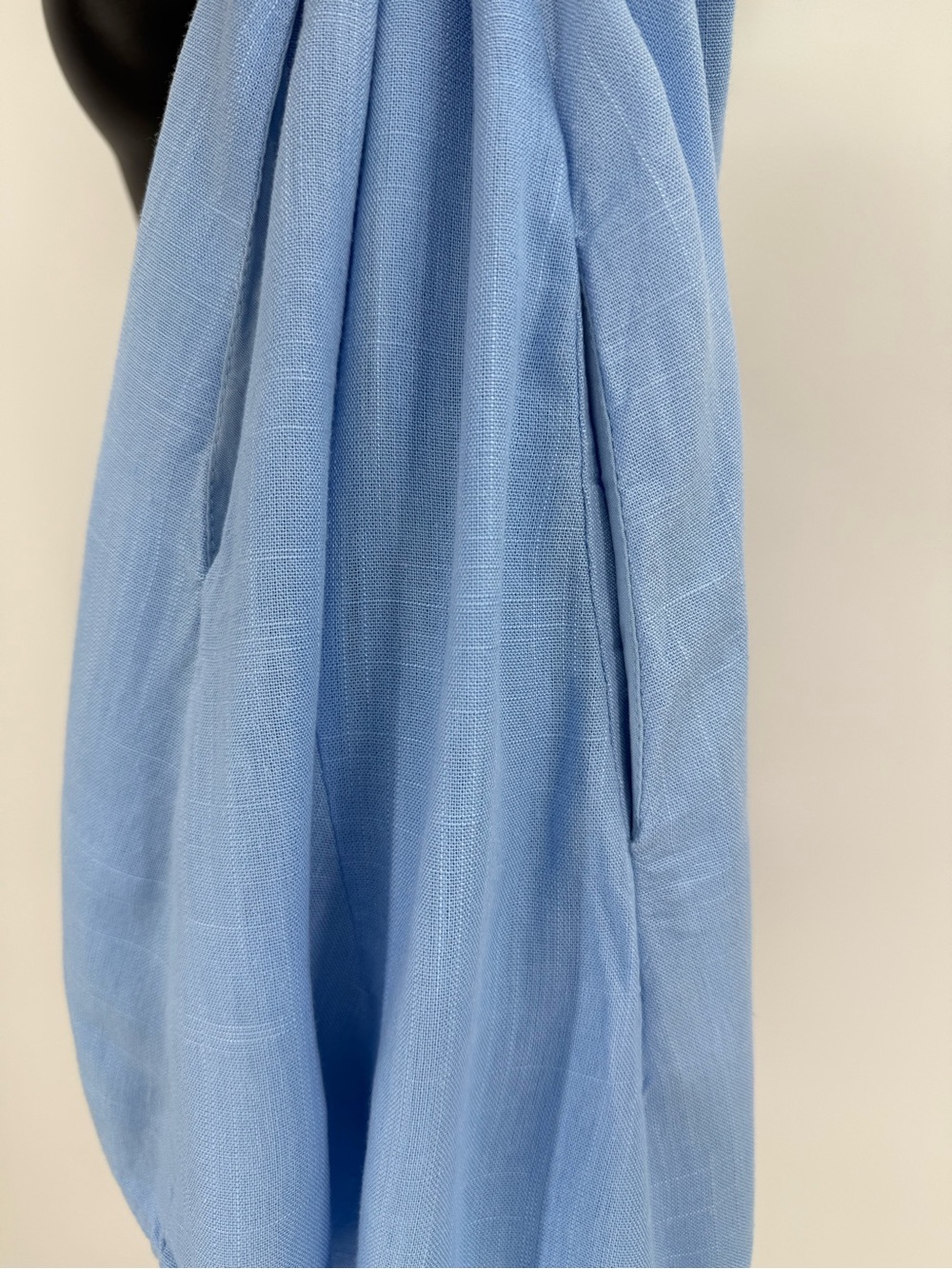 Petal + Pup Caitlin Linen Blend Mini Dress | Blue | Size 6 - Picture 7 of 9